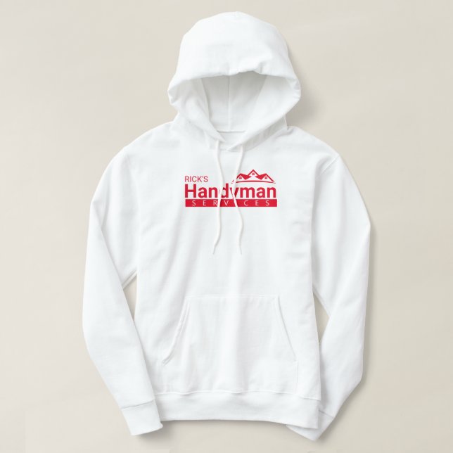 Sudadera Hoodie, Personalizado de negocios de Handyman rojo (Diseño del anverso)