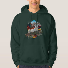 Sudadera Hoodie policromada - Arte frontal verde forestal