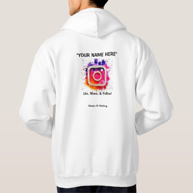 Sudadera Hoodie publicitario de Instagram (Reverso)