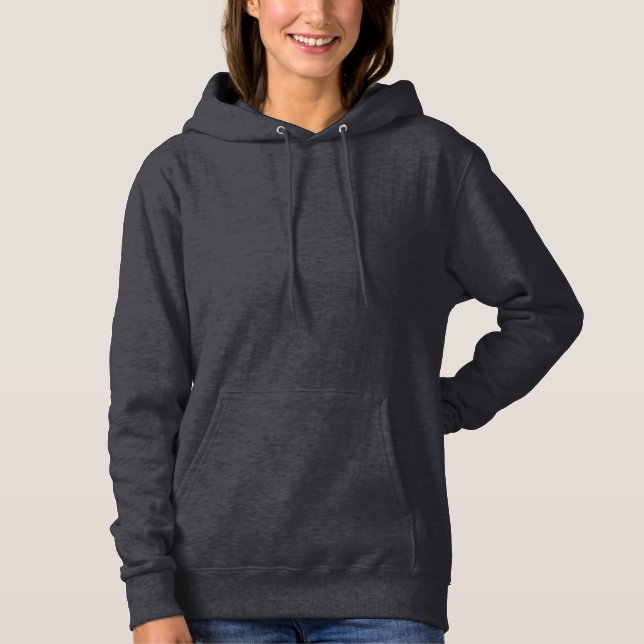 Sudadera Hoodie Pullover Básica de Mujeres Gris Oscuras (Anverso)