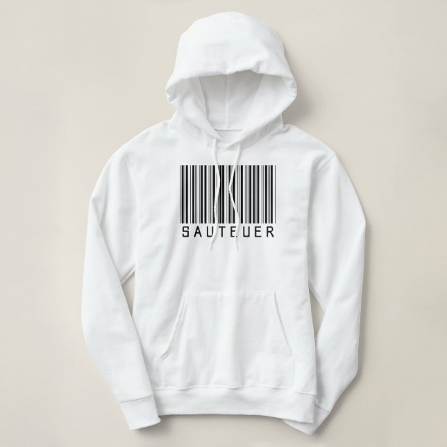 Sudadera Hoodie "SAUTEUER" Barcode schwarz  (Diseño del anverso)