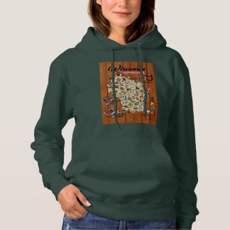 Sudadera Hoodie Unisex - Mapa del club de cena de Wisconsin