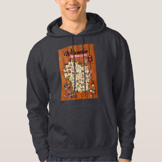 Sudadera Hoodie Unisex - Mapa del club de cena de Wisconsin