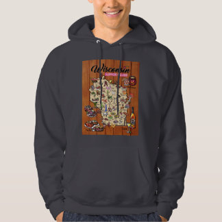 Sudadera Hoodie Unisex - Mapa del club de cena de Wisconsin