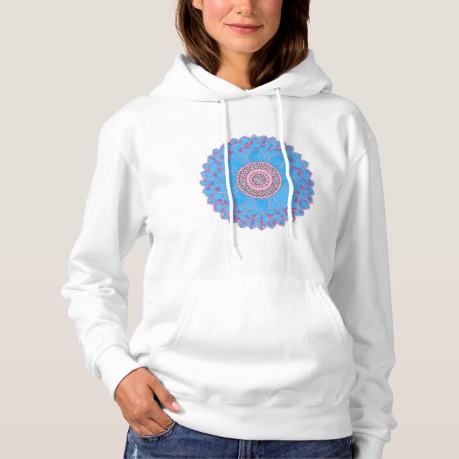 Sudadera Hoodie with hand-drawn mandala design  (Anverso)