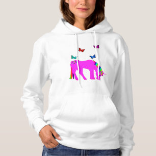 Sudadera Hoodie ZKOA, mujer morada de unicornio y mariposas