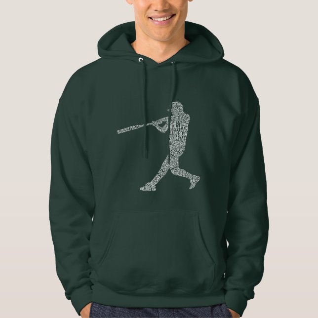 Sudadera Hoody jugador de béisbol de béisbol tipográfico (Anverso)