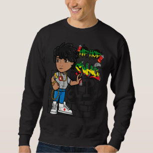 Sudadera Hop Hop Hombres Negros Artista de pintura para roc
