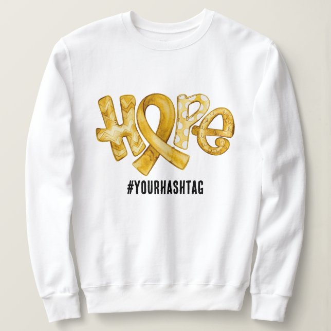 Sudadera Hope Awareness Ribbon Personalized Hashtag (Anverso del diseño)