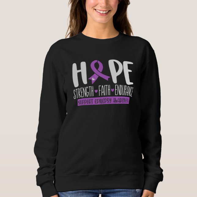 Sudadera Hope Faith Strength Support Squad Epilepsy Awarene (Anverso)