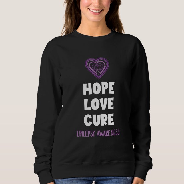 Sudadera Hope Love Cure Epilepsy Awareness Epileptic Brain  (Anverso)