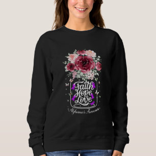 Sudadera Hope Love Faith Alzheimers Awareness Flower Men Wo