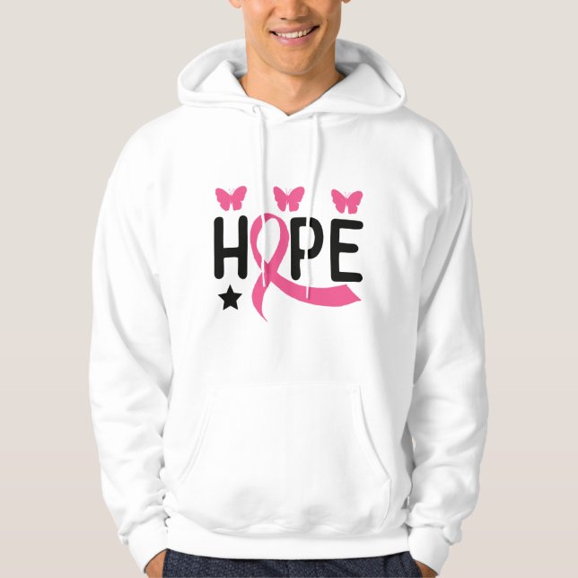 Sudadera Hope Pink Ribbon Figher Survivor del Cáncer de Mam (Anverso)