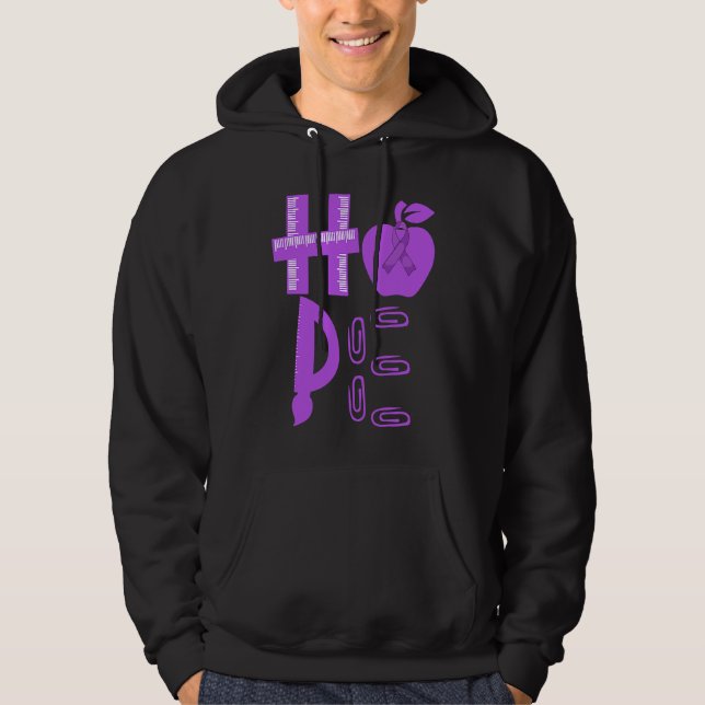 Sudadera Hope Prematurity Awareness Purple Ribbon Teacher (Anverso)