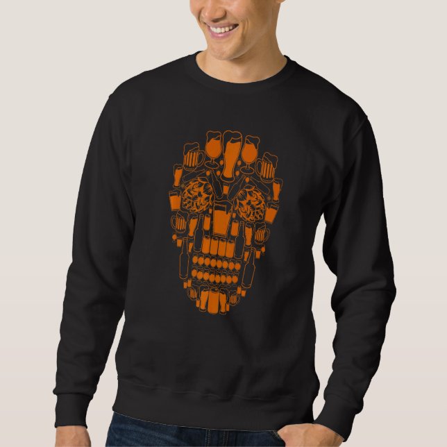 Sudadera Hoppy Beer Sugar Skull Homebrew Skeleton (Anverso)