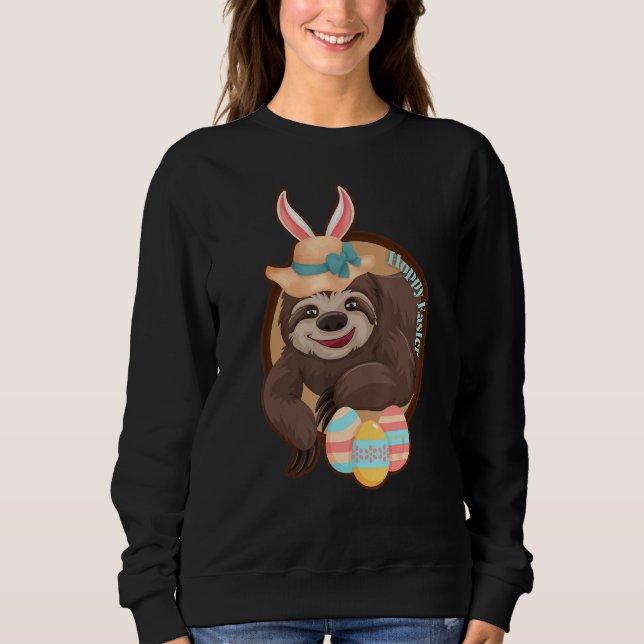 Sudadera Hoppy Easter Sloth Con Bunny Ears Bonnet Y Colo (Anverso)