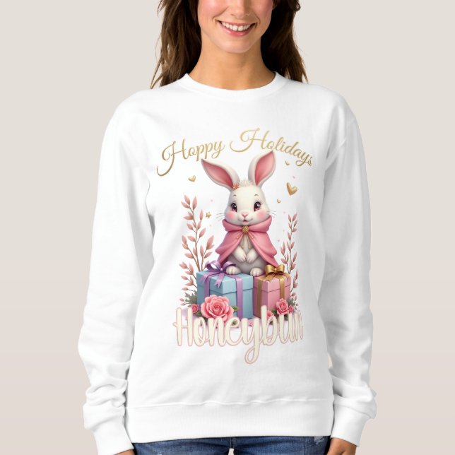 Sudadera Hoppy Holidays – Honeybun Bunny (Anverso)