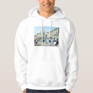 Sudadera Hora de comer en una plaza del mercado Toscana