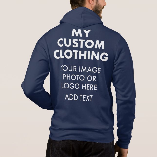 Sudadera HORARIO COMPLETO DE HOMBRES personalizados - NAVY (Reverso)