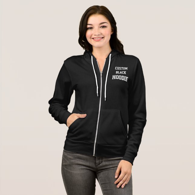 Sudadera HORARIO ZIP COMPLETO NEGRO DE LA Personalizado (Anverso completo)