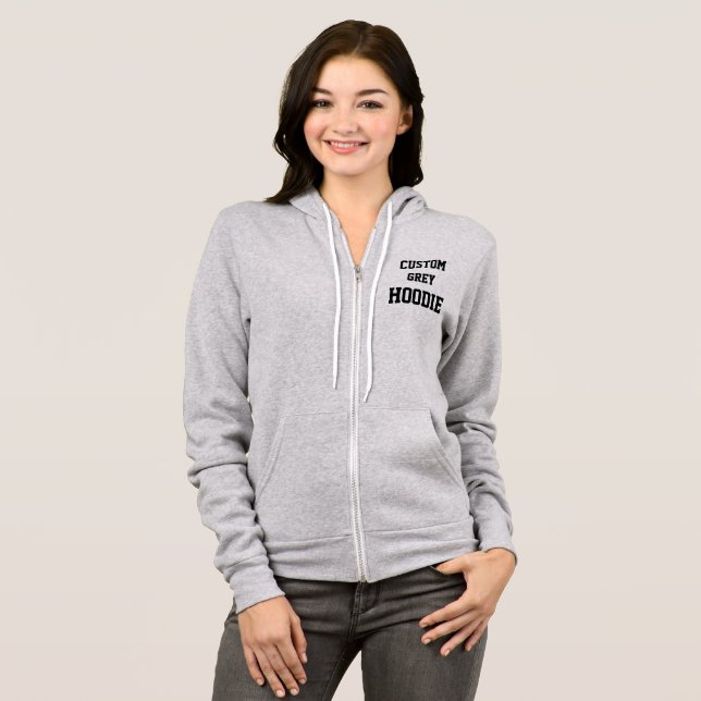 Sudadera HORARIO ZIP GRAY COMPLETO DE LA Personalizado (Anverso completo)