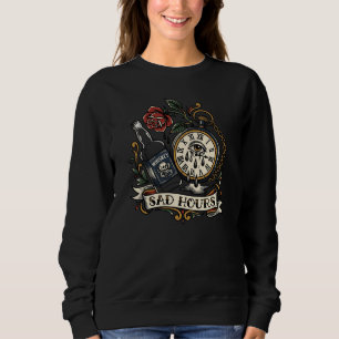 Sudadera Horas Tristes Reloj Llorando Tatuaje Flash Vintage