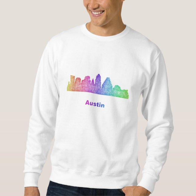 Sudadera Horizonte de Austin del arco iris (Anverso)