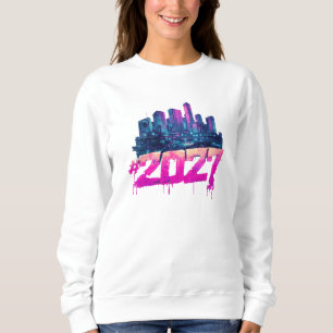 Sudadera Horizonte de Cyberpunk 2027 Grafiti Neon