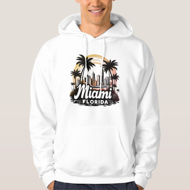 Sudadera Horizonte de la ciudad de Miami Florida (Anverso)