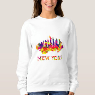 Sudadera horizonte de la ciudad de Nueva York brillante y c