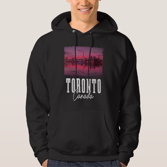 Sudadera Horizonte de Toronto Ontario Canadá Hoja de Arce C (Anverso)