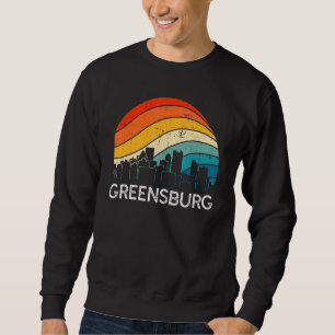 Sudadera Horizonte urbano retro de Greensburg, Pensilvania,