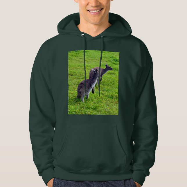 Sudadera Horizontes sin límites: canguros grises en planici (Anverso)