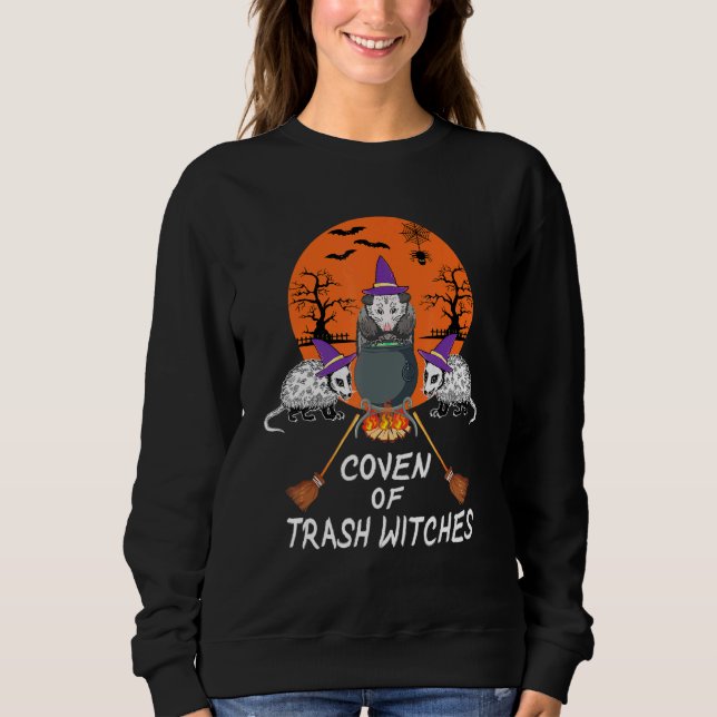 Sudadera Horno De Testigos De Basura Halloween Opossum (Anverso)