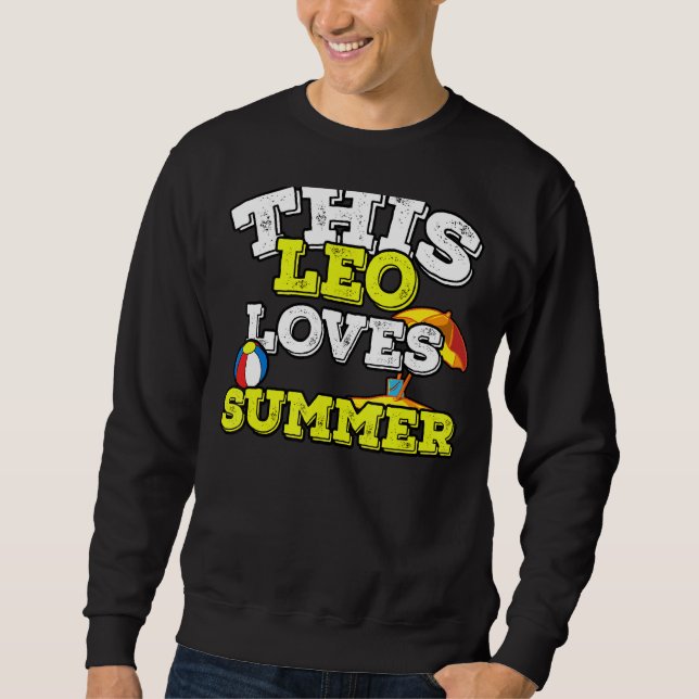 Sudadera Horoscope Zodiac Rótulo Leo ama el verano (Anverso)