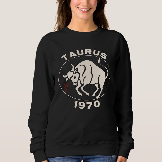 Sudadera Horoscope Zodiac Sign Bull Taurus 1970 (Anverso)
