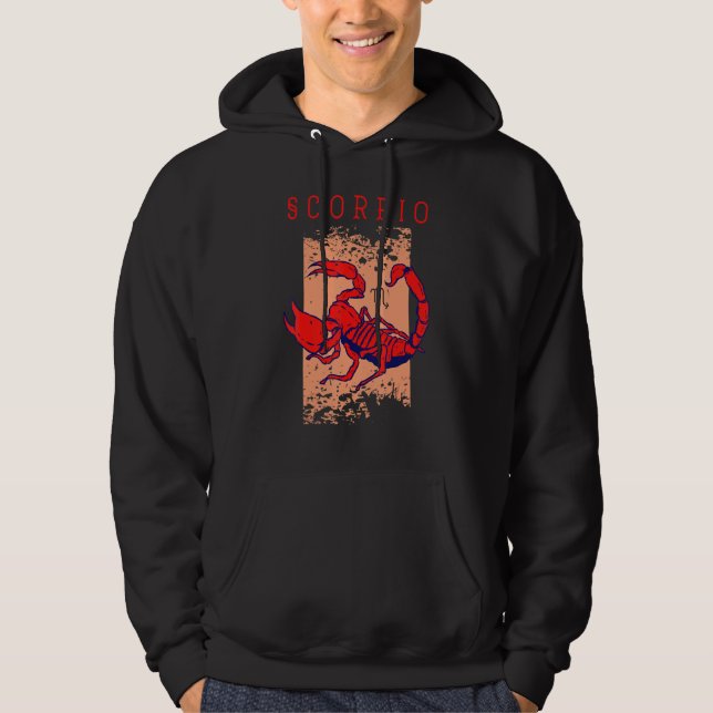 Sudadera Horoscopio Escorpio Rótulo de Astrología Zodiaco C (Anverso)
