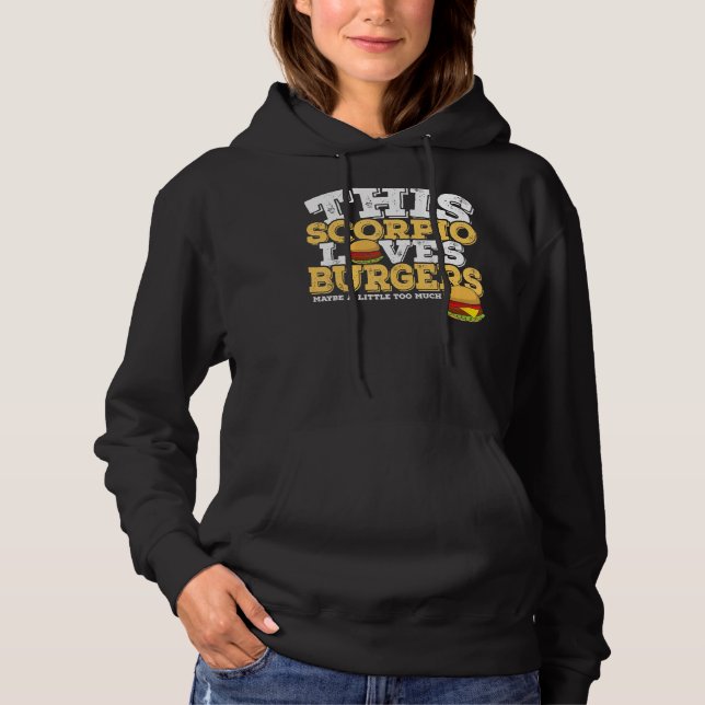 Sudadera Horoscopio Rótulo zodiaco Escorpio ama a las hambu (Anverso)