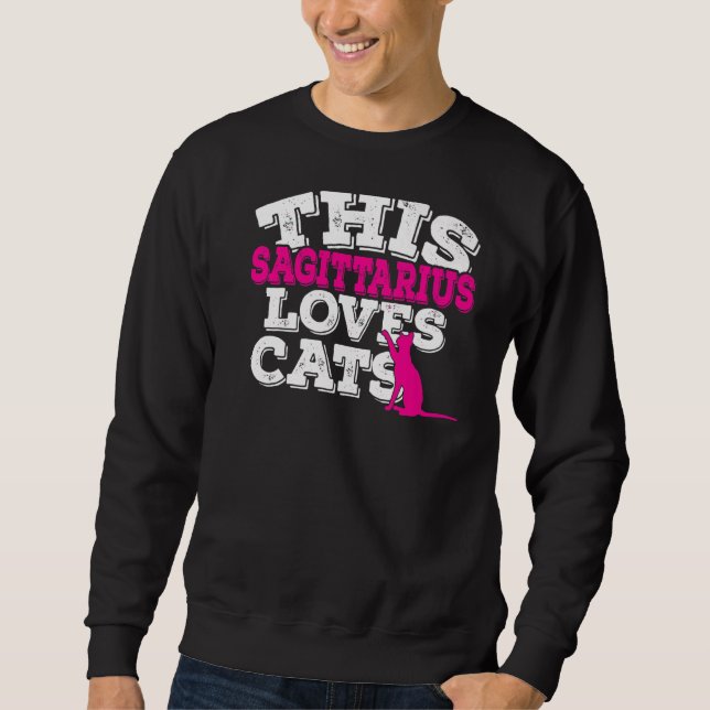 Sudadera Horoscopio Rótulo Zodiaco Pisces Ama A Los Gatos (Anverso)
