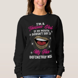Sudadera Horoscopio Taurus Chica Lip Leopardo Zodiac Horosc