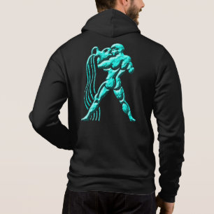 Sudadera Horoscopio Turquesa Rótulo Zodiaco Aquarius