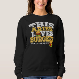Sudadera Horoscopio Zodiac Rótulo Aries ama a las hamburgue