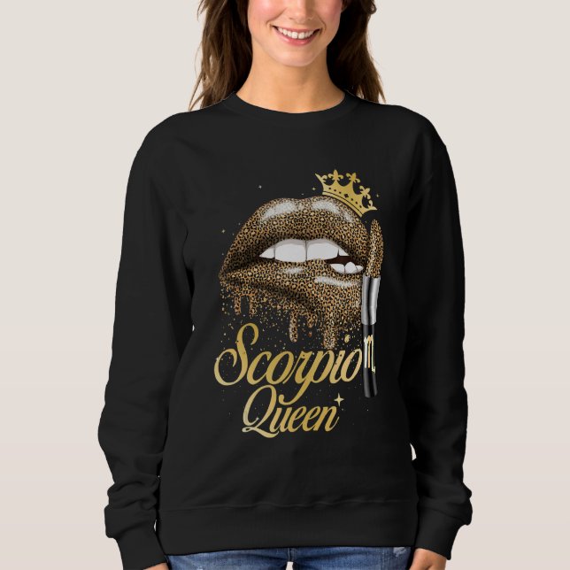 Sudadera Horóscopo de Rótulo Reina Zodiaco Escorpio (Anverso)
