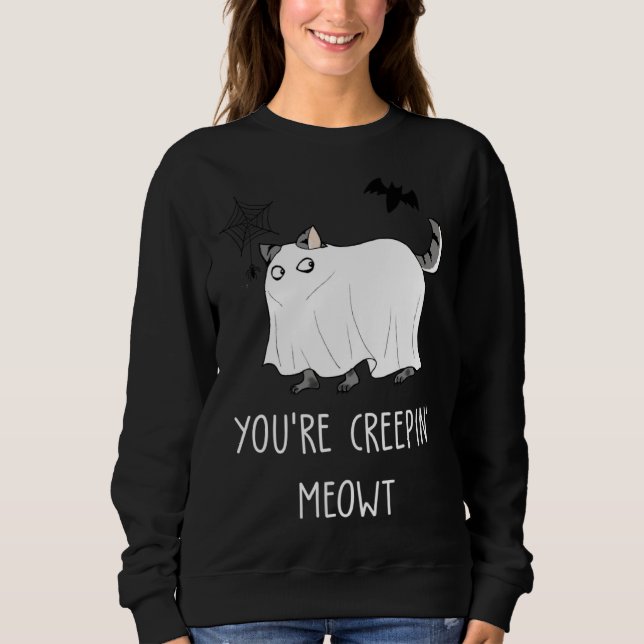 Sudadera Horror Graphic Cat Creepy Creeping  Halloween (Anverso)