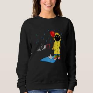 Sudadera Horror Scary Halloween Negro persona gato misterio
