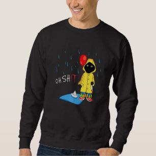 Sudadera Horror Scary Halloween Negro persona gato misterio