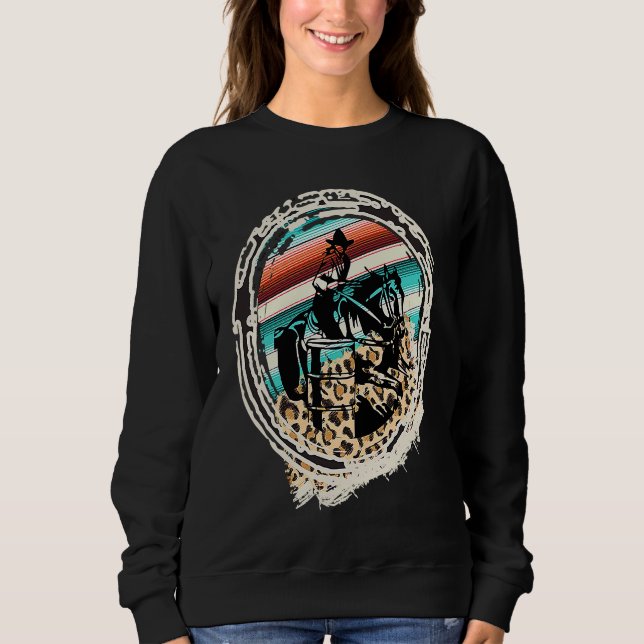 Sudadera Horse Barrel Racing  Serape Leopard (Anverso)