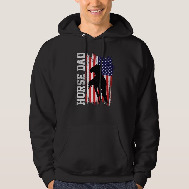 Sudadera Horse Dad American Flag Like A Regular Dad But Coo (Anverso)
