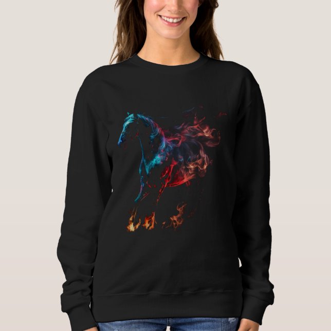 Sudadera Horse Flames Horse  Retro Rider Horses (Anverso)