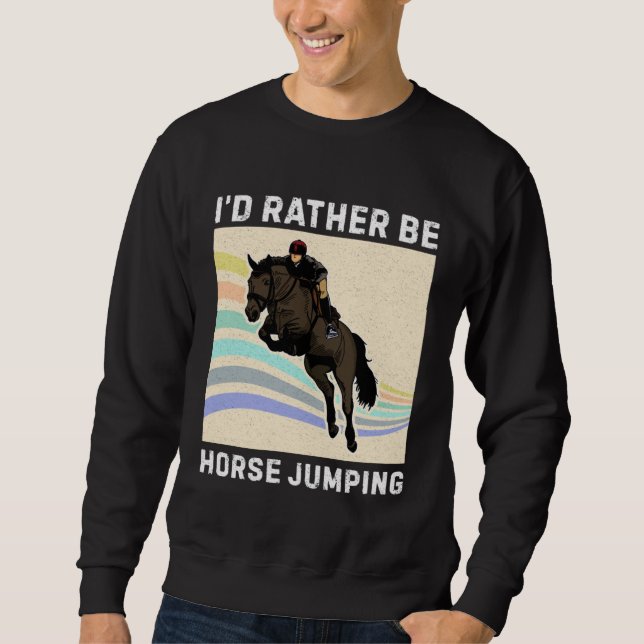 Sudadera Horse Jumping Horse Equestrian Breeder Horsewoman  (Anverso)